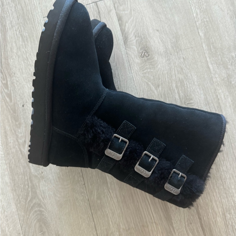 Black Ugg boots with buckles size 5